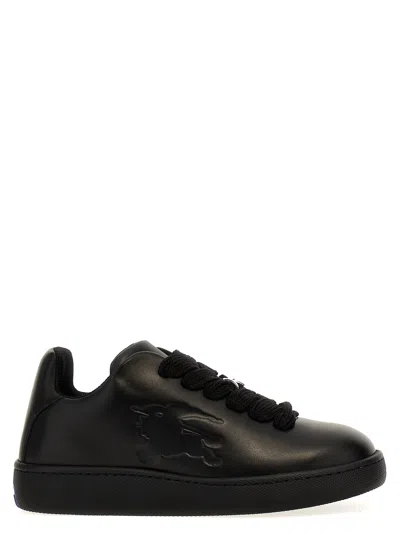Burberry Leather Box Trainers In Black