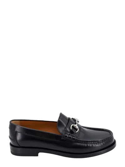 Gucci Logo Leather Loafer In Black