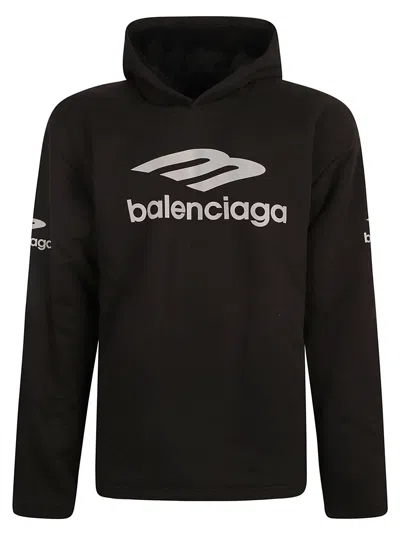 Balenciaga Logo Hoodie In Black