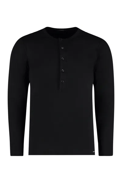 Tom Ford Cotton Crew-neck T-shirt In Black