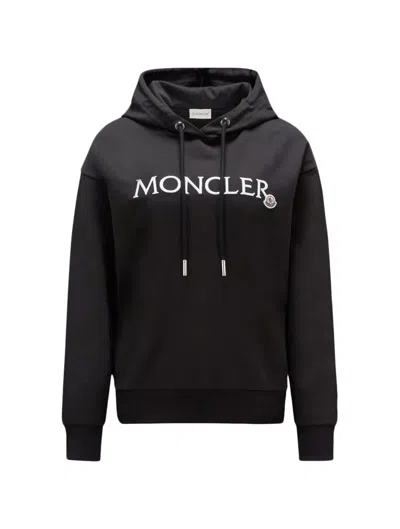 Moncler Hoodie Sweater In Black