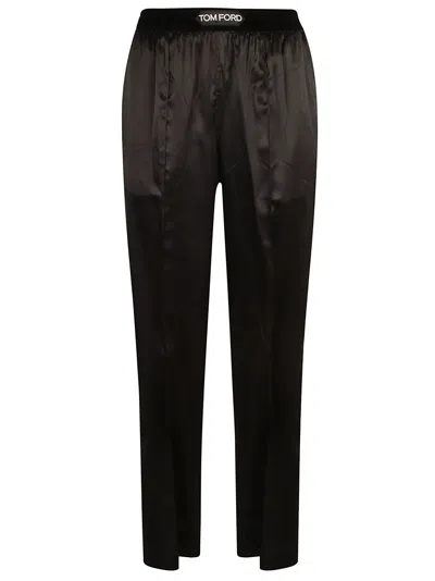 Tom Ford Logo Waist Track Pants In Black