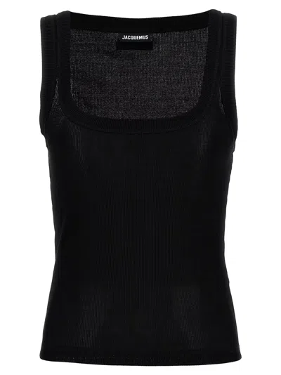 Jacquemus Le Debardeur Gros Grain Tank Top In Black