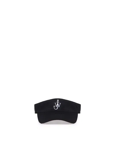 Jw Anderson J.w. Anderson Cotton Visor With Logo In Black