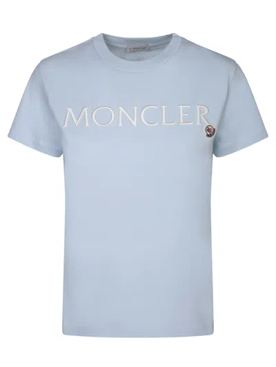 Moncler Logo Light Blue Roundneck T-shirt