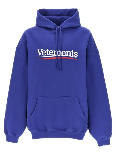 Vetements Campaign Logo Hoodie In Blue