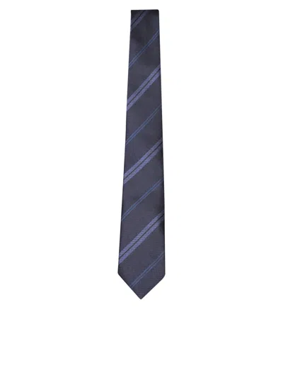 Tom Ford Regimental Patterned Blue Tie