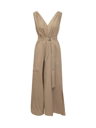 Brunello Cucinelli Dress In Cartone