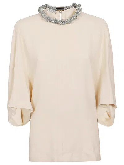 Stella Mccartney Top Stretch Cady In Gesso