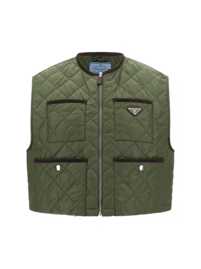 Prada Waistcoat In Militare