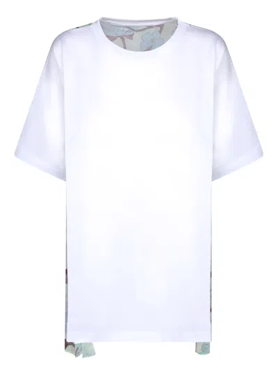 Stella Mccartney Chiffon Print White T-shirt In Multi