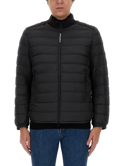 Woolrich Jacket With Logo In Nero