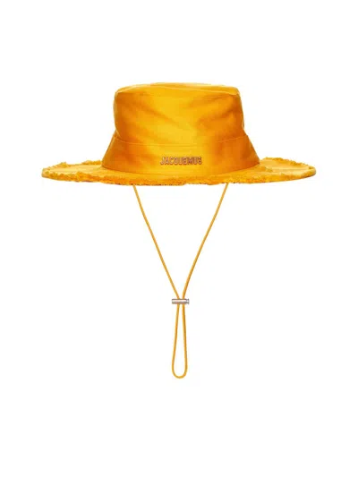 Jacquemus Le Bob Artichaut Frayed Expedition Hat In Orange