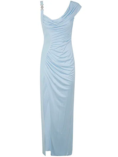 Versace Gown Fabric Jersey In Pale Blue
