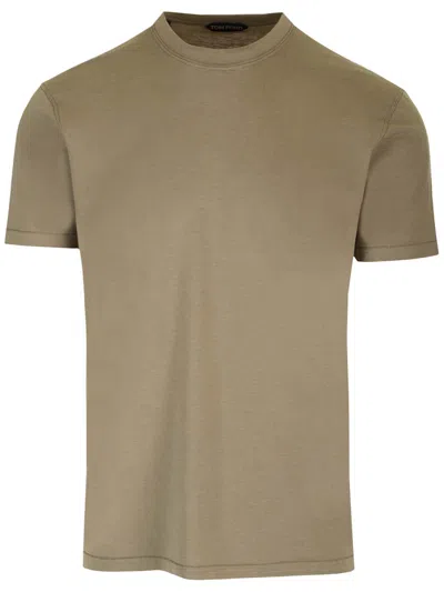Tom Ford Military Green T-shirt In Pale Army