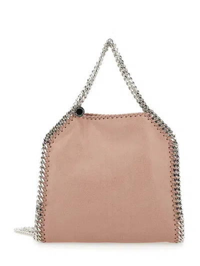 Stella Mccartney '3chain' Mini Pink Tote Bag With Logo Engraved On Charm In Faux Leather Woman