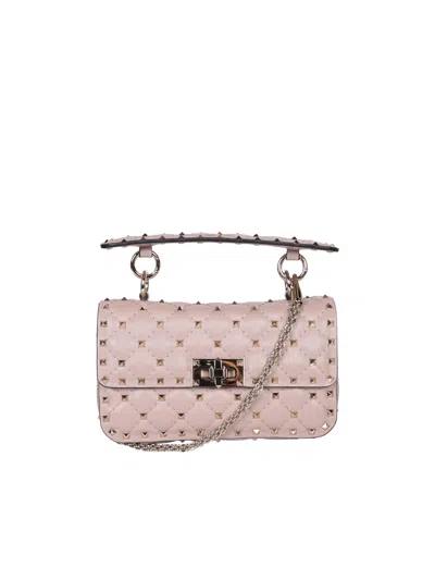 Valentino Garavani Valentino Rockstud Spike Powder Small Bag In Pink