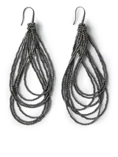 Brunello Cucinelli Earrings In Rodio Black