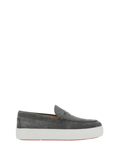 Christian Louboutin Paquesboat Loafers In Smoke Grey