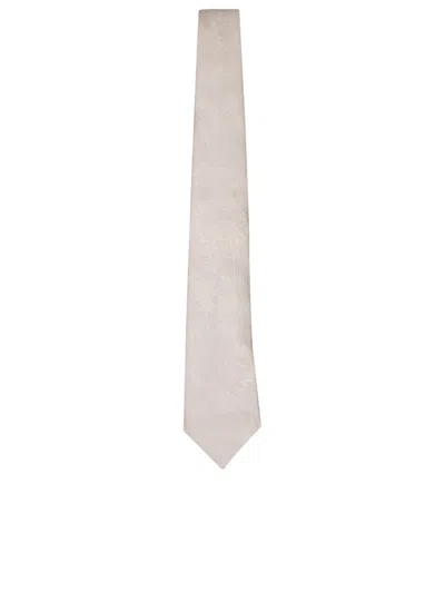 Brunello Cucinelli Paisley Motif White Tie