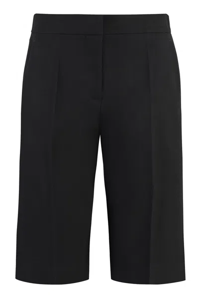 Givenchy Womens Black Straight-leg Mid-rise Wool Shorts
