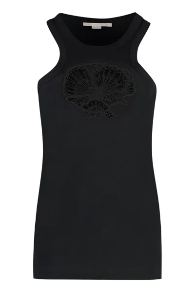 Stella Mccartney Cotton Tank Top In Black