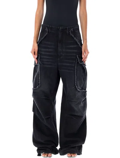 Darkpark Vivi Cargo Denim Jeans In Washed Black