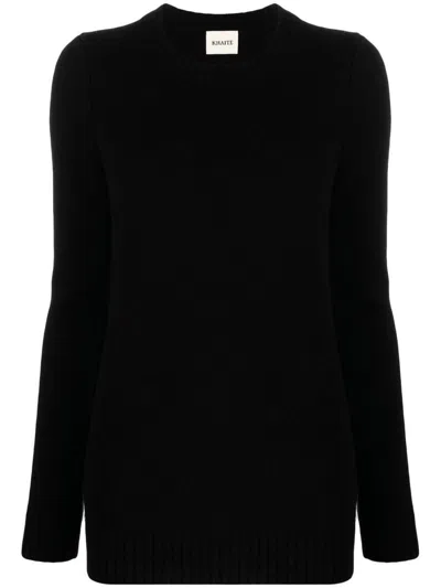 Khaite Toni Crewneck Cashmere Sweater In Black