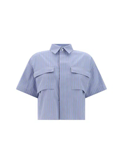 Sacai Shirts In L/blue Stripe