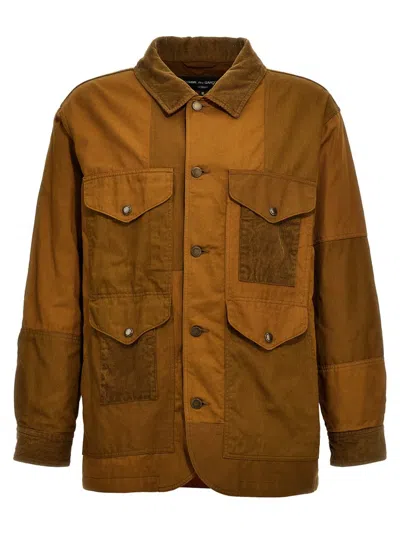 Comme Des Garçons Homme Deux Comme Des Garҫons Homme Panelled Buttoned Jacket In Brown