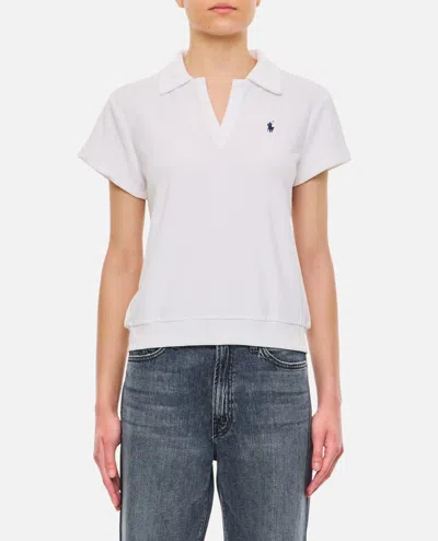Polo Ralph Lauren Shrunken Fit Terry Polo Shirt In White