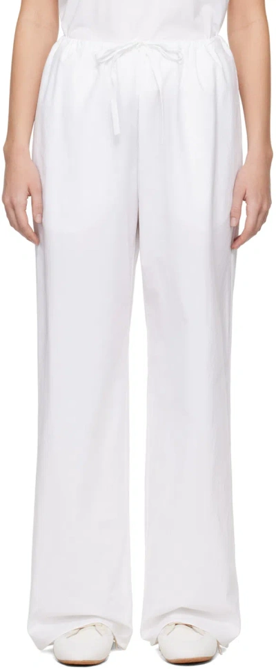 The Row Jugi Poplin Cropped Trousers In Off White
