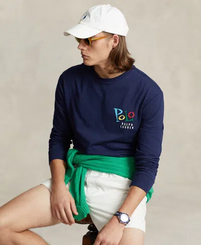 Polo Ralph Lauren Men's Long-sleeve Jazz Graphic T-shirt In Newport Navy