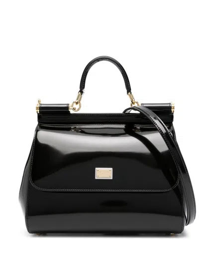 Dolce & Gabbana Medium Sicily Shoulder Bag In Black
