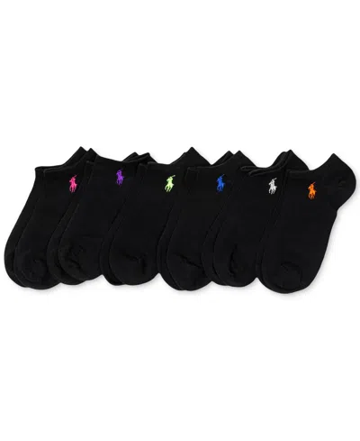 Polo Ralph Lauren Women's 6-pk. Flat Knit Low-cut Socks In Black Assortment