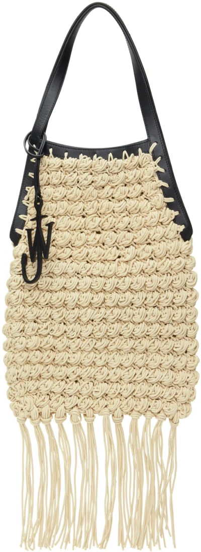 Jw Anderson Off-white Popcorn Crochet Shopper Tote In 106 Natural