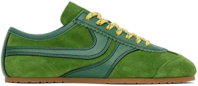 Dries Van Noten Mixed Leather Retro Runner Sneakers In Qu106 Green604
