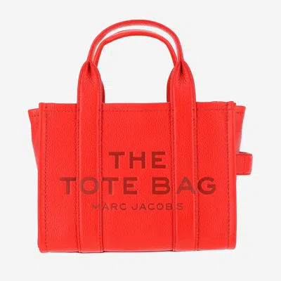 Marc Jacobs Electric Orange Leather The Mini Tote Bag