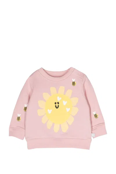 Stella Mccartney Babies' 太阳印花棉质卫衣 In Rose