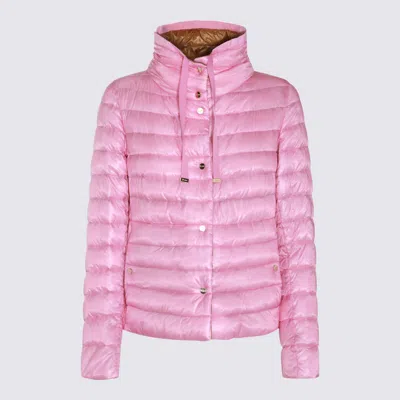 Herno Pink Down Jacket In Pink/beige