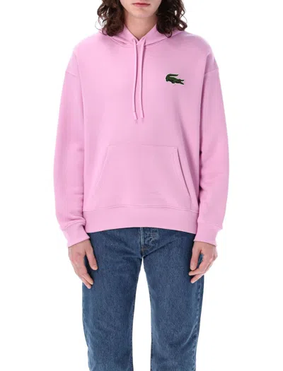 Lacoste Loose Fit Hoodie In Bubble Pink