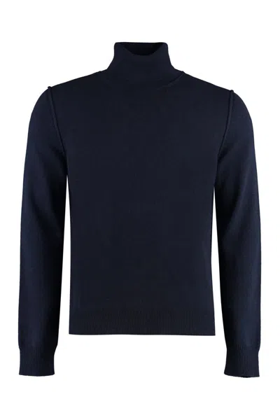 Maison Margiela Cashmere Turtleneck Sweater In Blue
