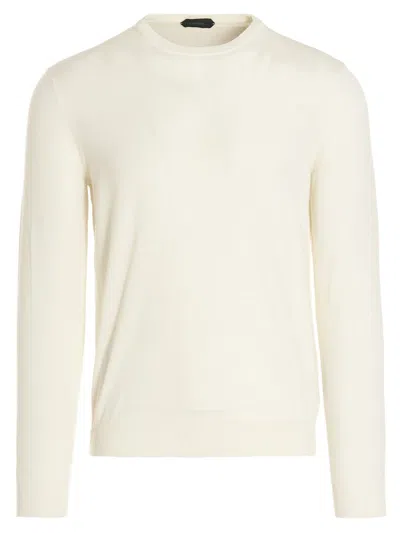Zanone Crewneck Cotton Sweater In White