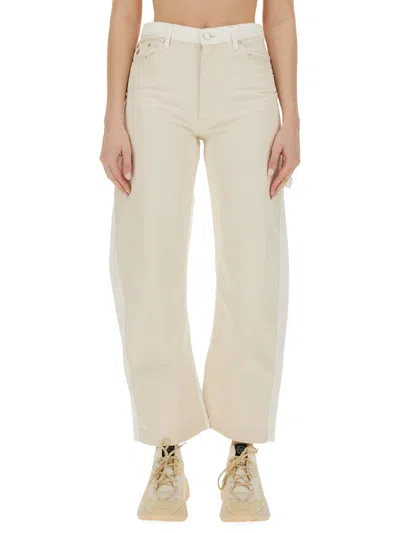 Stella Mccartney White And Ecru Cotton Blend Jeans In Ivory