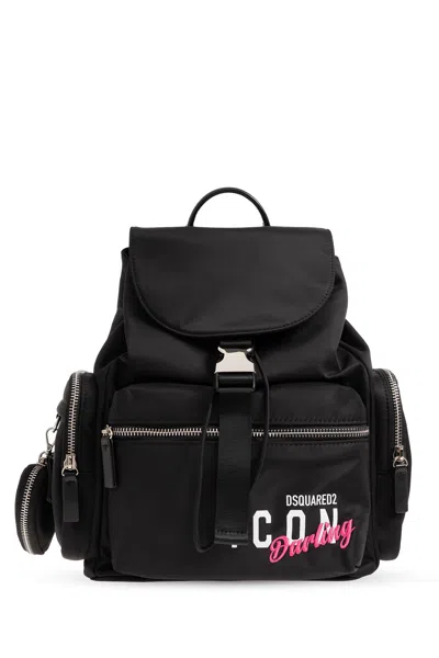 Dsquared2 Backpack With Logo In Black