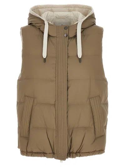 Brunello Cucinelli Padded Vest Gilet Beige