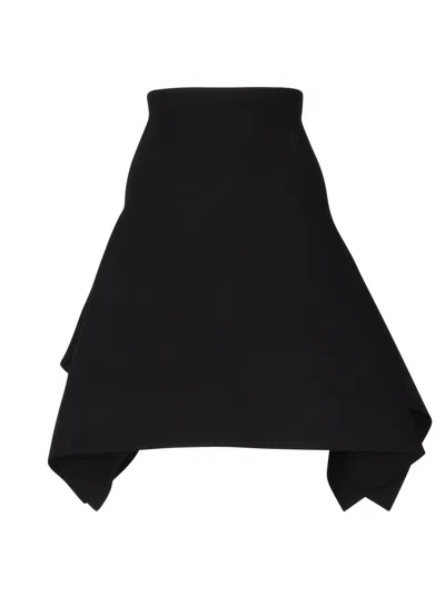 Jw Anderson Asymmetric Midi Skirt In Black
