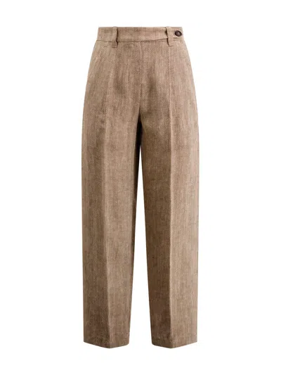 Brunello Cucinelli Tapered Leg Trousers In Brown