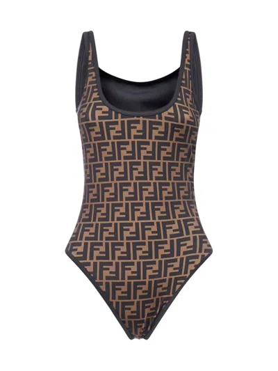 Fendi Ff Logo Scoop-back One-piece Swimsuit In Default Title