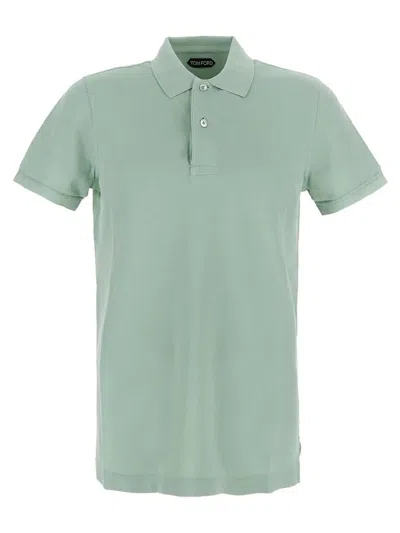 Tom Ford Cotton Polo In Pale Mint